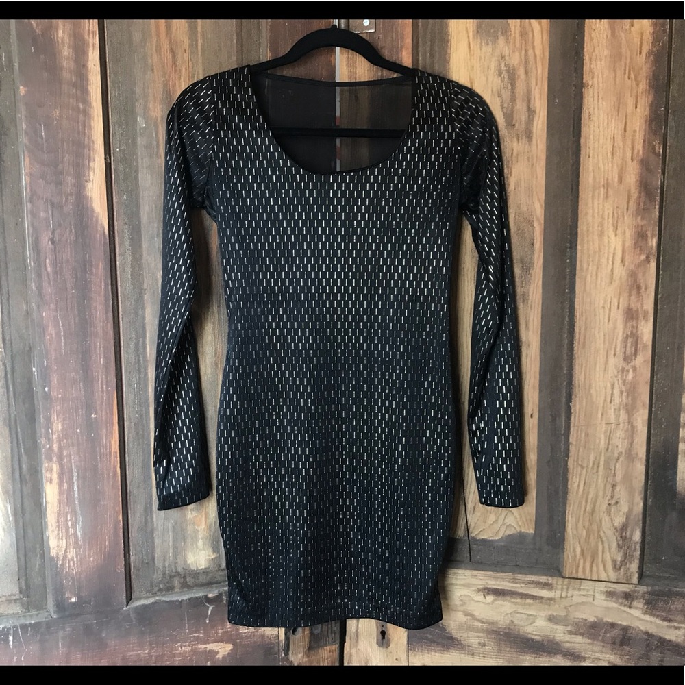 WET SEAL bodycon mesh back long sleeve PARTY dress